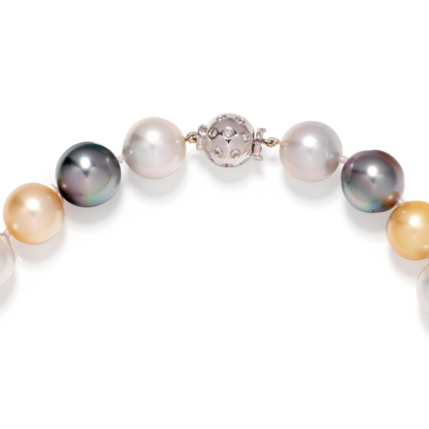 CULTURED MULTICOLOR SOUTH SEA AND TAHITIAN PEARL NECKLACE