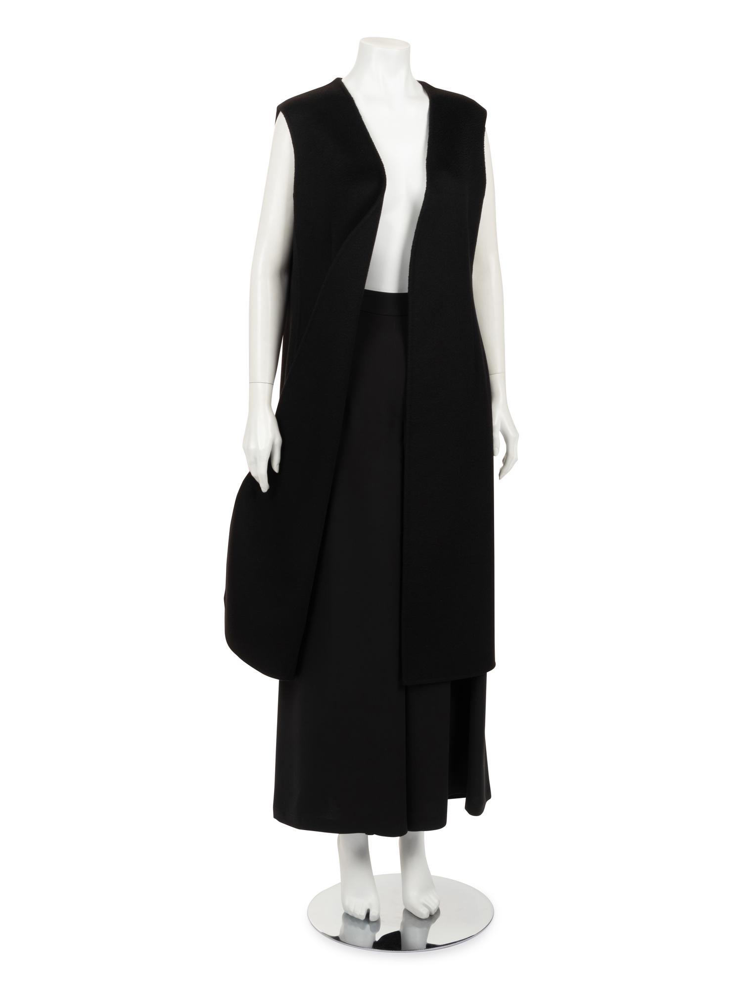 Christian Dior Sleeveless Cashmere Duster and Silk Culottes