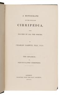 Darwin, Charles (1809-1882). A Monograph on the Sub-Class Cirripedia, with figures of all the species . [Vol. I:] The Lepadidae or Pedunculated Cirripedes . [Vol. II:] The Balanidae (or Sessile Cirripedes); The Verrucidae, etc., etc., etc . London: Ray Society, 1851-1854.