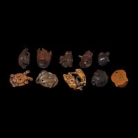 A Group of Ten Japanese Boxwood Netsuke
