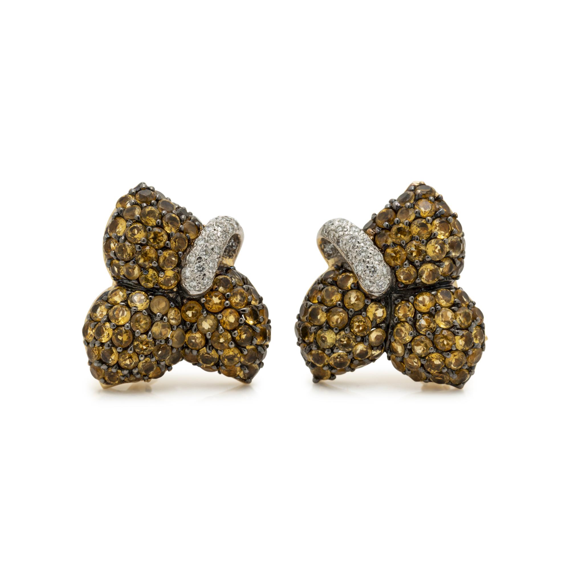 LE VIAN, COLORED STONE AND DIAMOND EARCLIPS