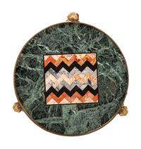 A Neoclassical Style Steel and Brass Marble-Top Guéridon