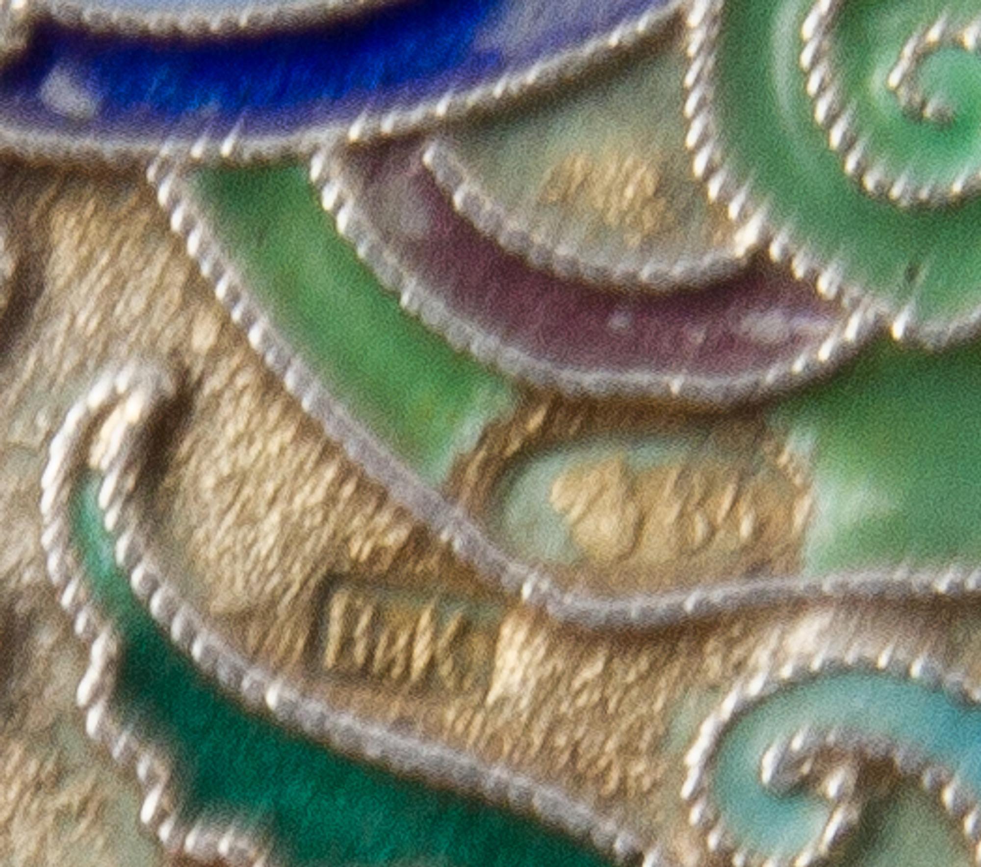 A Russian Enameled Silver Cigarette Case, Maker's mark Cyrillic ViK, Moscow, the case decorated with geometric and abstracted foliate e