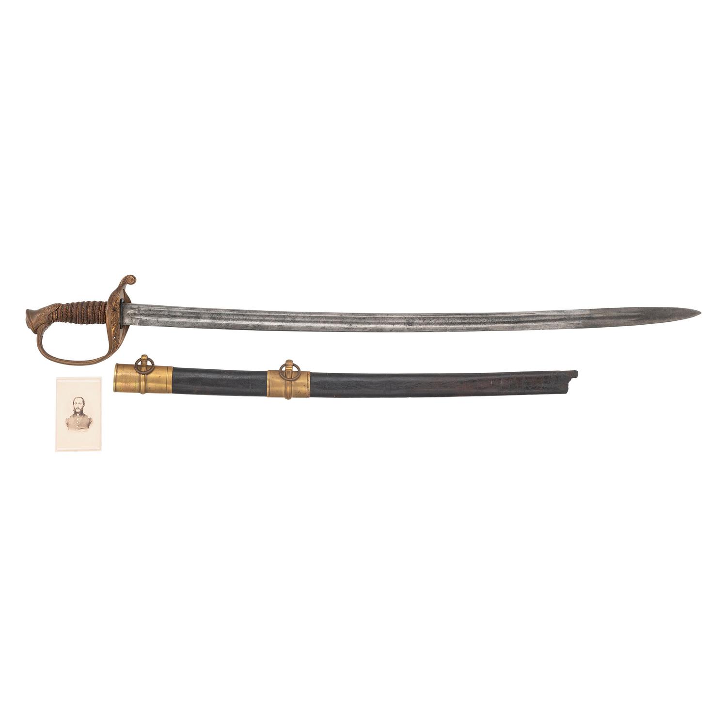 Saurbier Model 1850 Foot Officer's Sword Presented to Lt. J.C. Schoen 8th NY Cavalry & 151 NY Infantry - KIA at Cold Harbor - with CDV