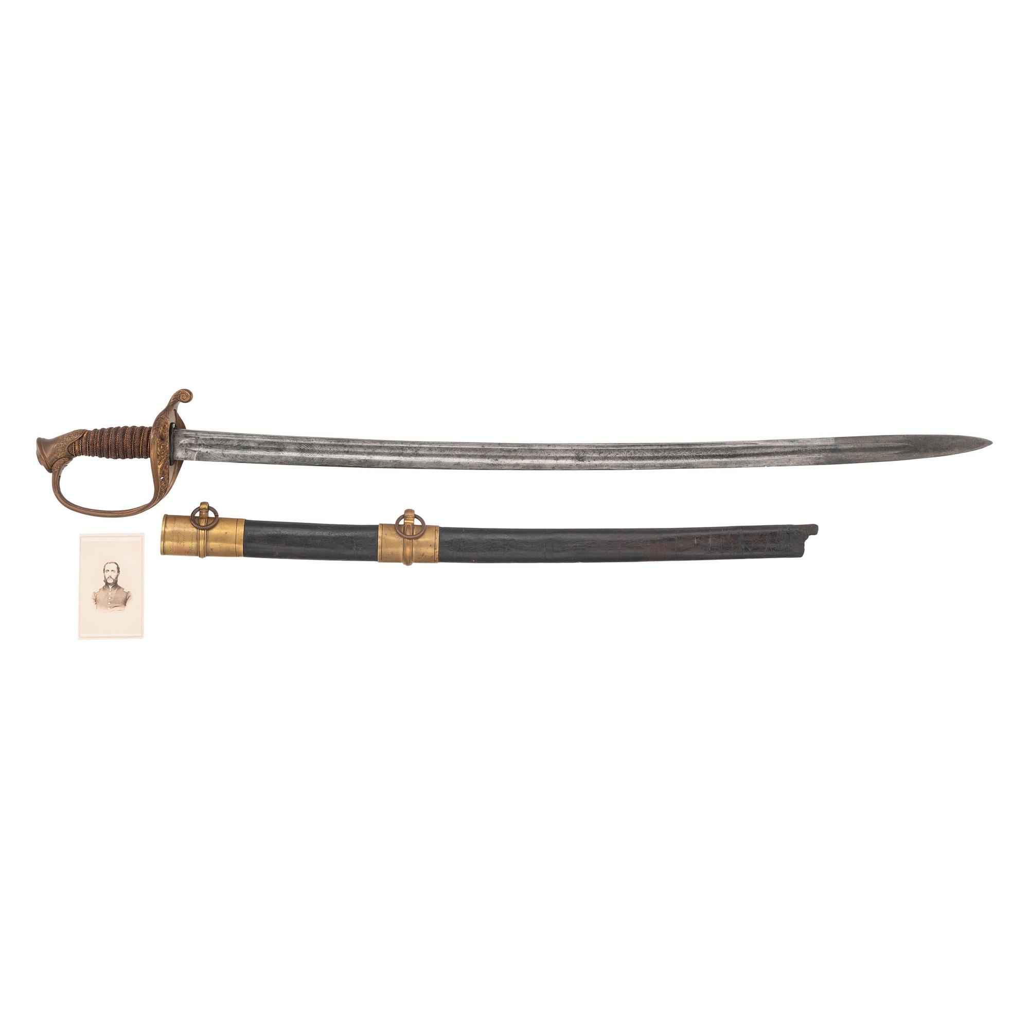 Saurbier Model 1850 Foot Officer's Sword Presented to Lt. J.C. Schoen 8th NY Cavalry & 151 NY Infantry - KIA at Cold Harbor - with CDV