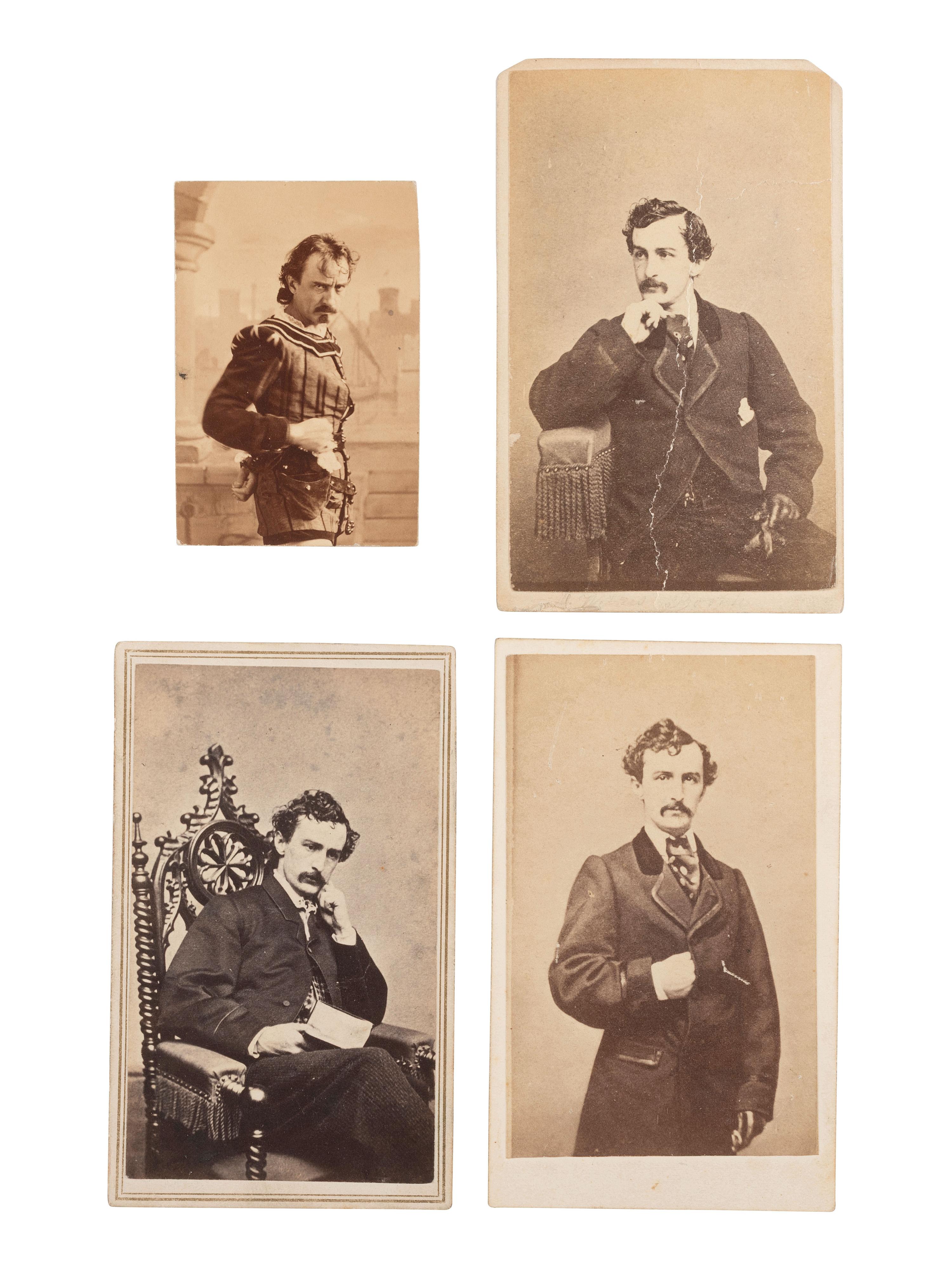 [BOOTH, John Wilkes (1838-1865)]. Group of 3 CDVs, plus.