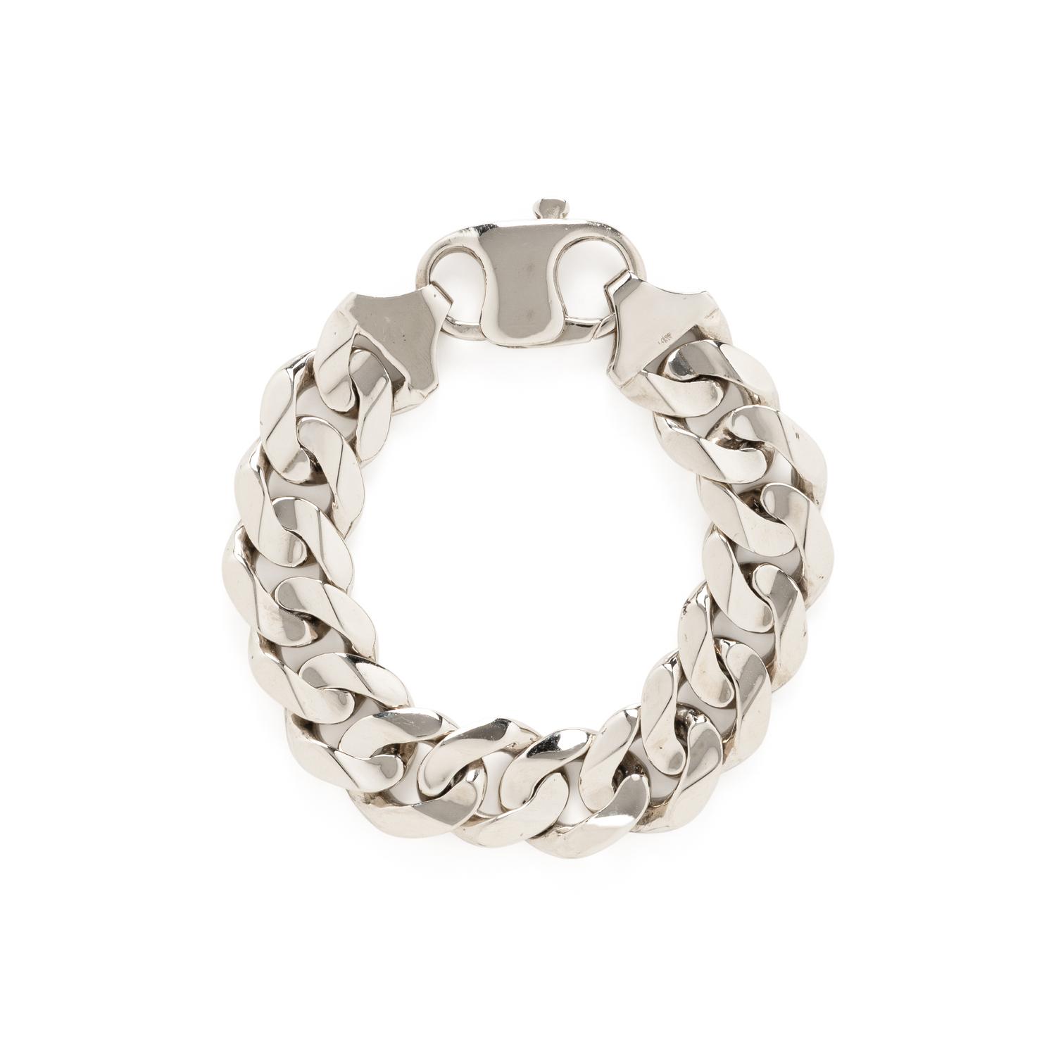 WHITE GOLD CURB LINK BRACELET