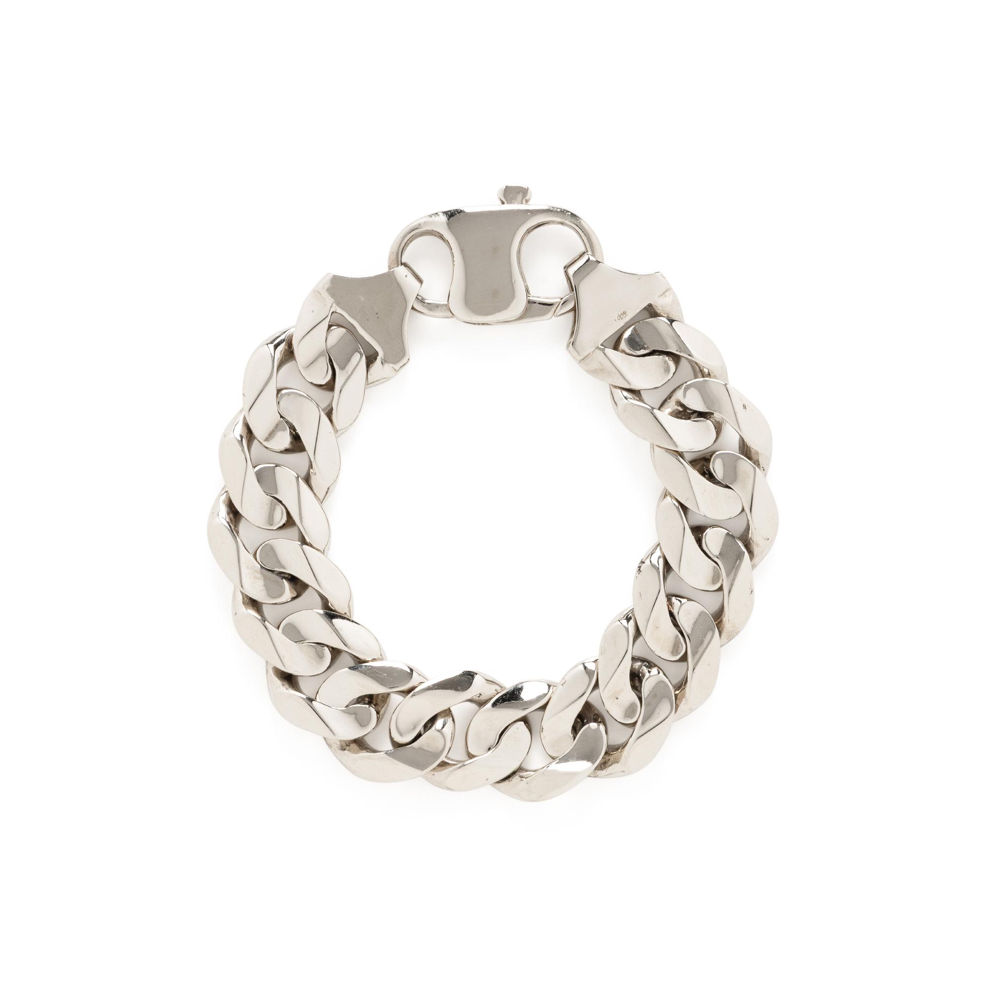 WHITE GOLD CURB LINK BRACELET