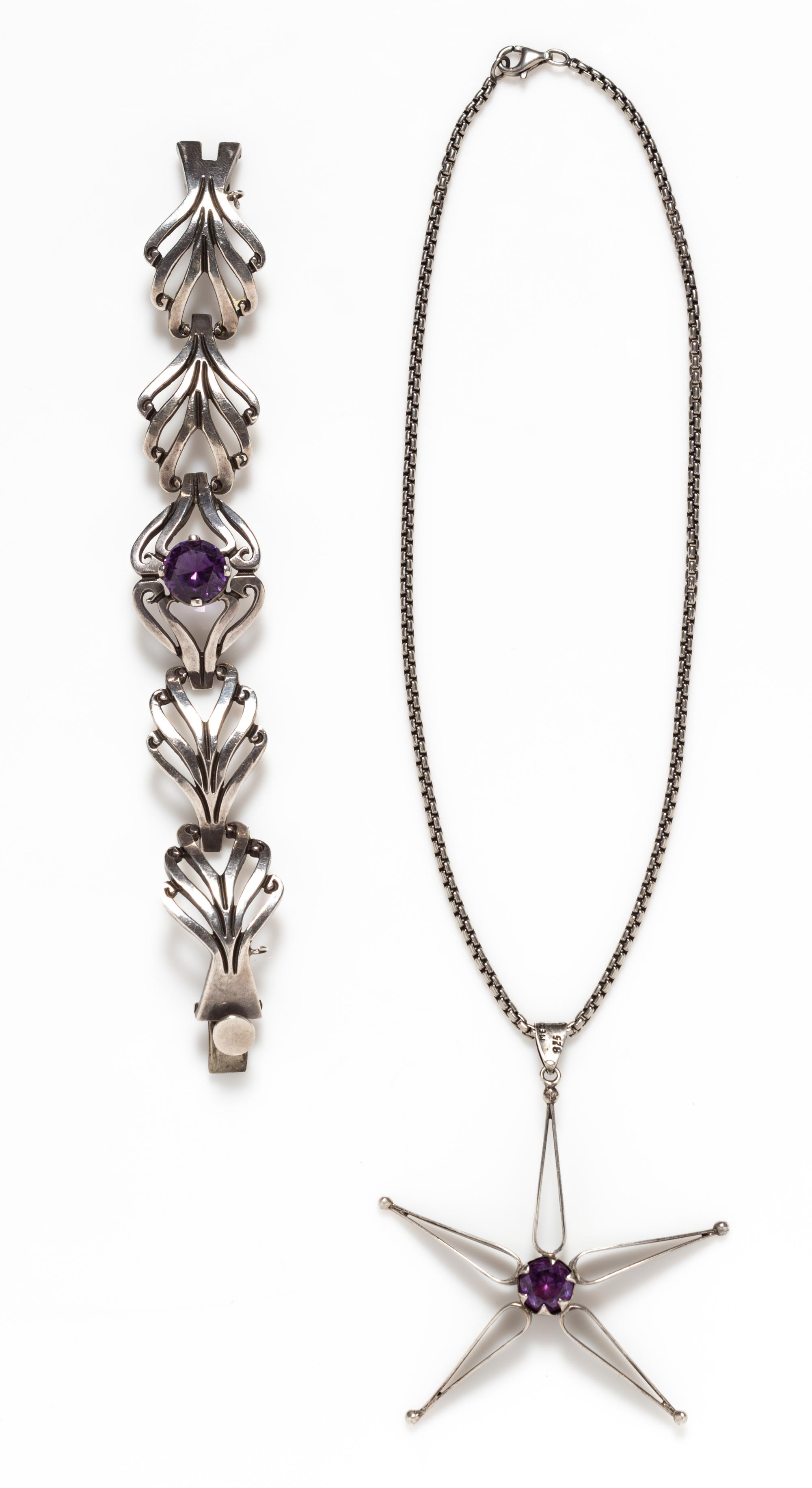A Collection of Sterling Silver and Synthetic Gemstone Jewelry, 48.60 dwts.