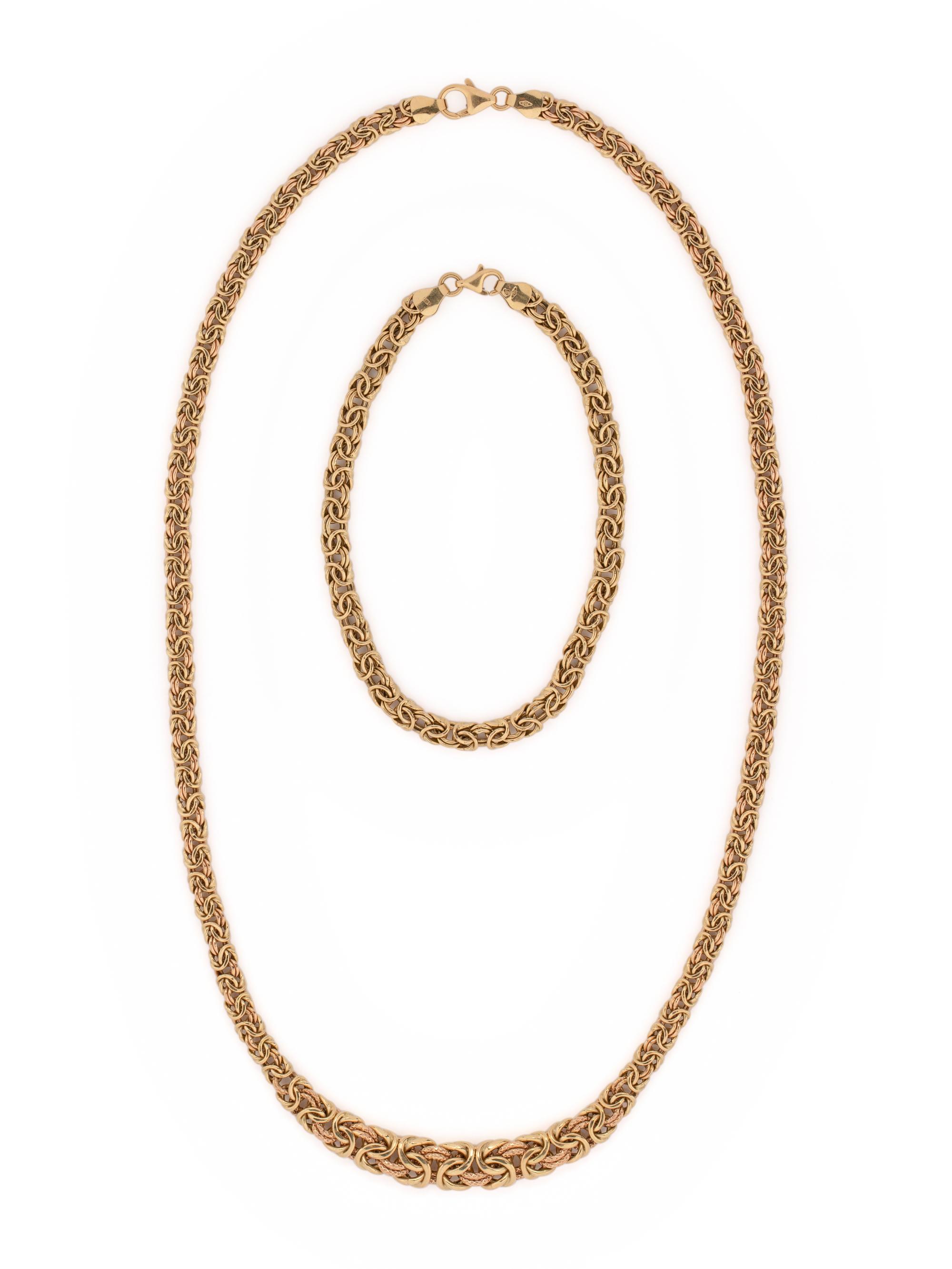 FRENCH, BICOLOR GOLD SET