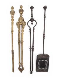 Two Sets of French Fireplace Tools