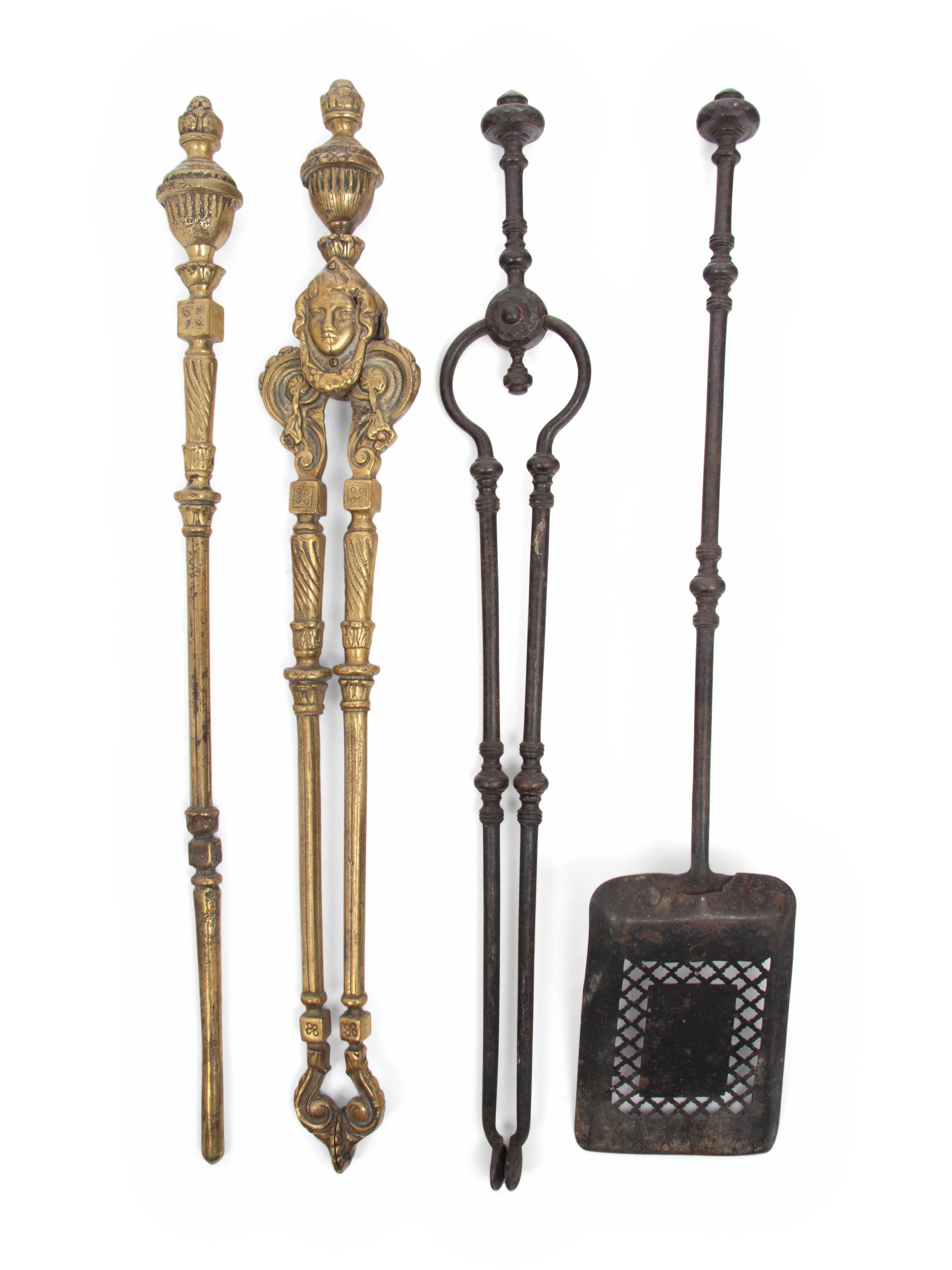 Two Sets of French Fireplace Tools
