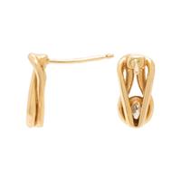 Diamond and Yellow Gold Knot Ring and Earrings