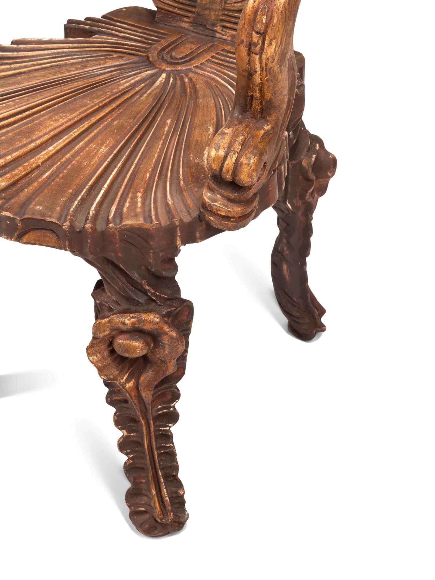 A Pair of Painted Wood “Grotto” Armchairs