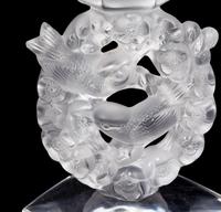 A Pair of Lalique Mesanges Candlesticks with Drip Guards