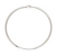 TWO WHITE GOLD OMEGA CHAIN NECKLACES