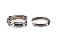 Navajo Silver and Turquoise Cuff Bracelets