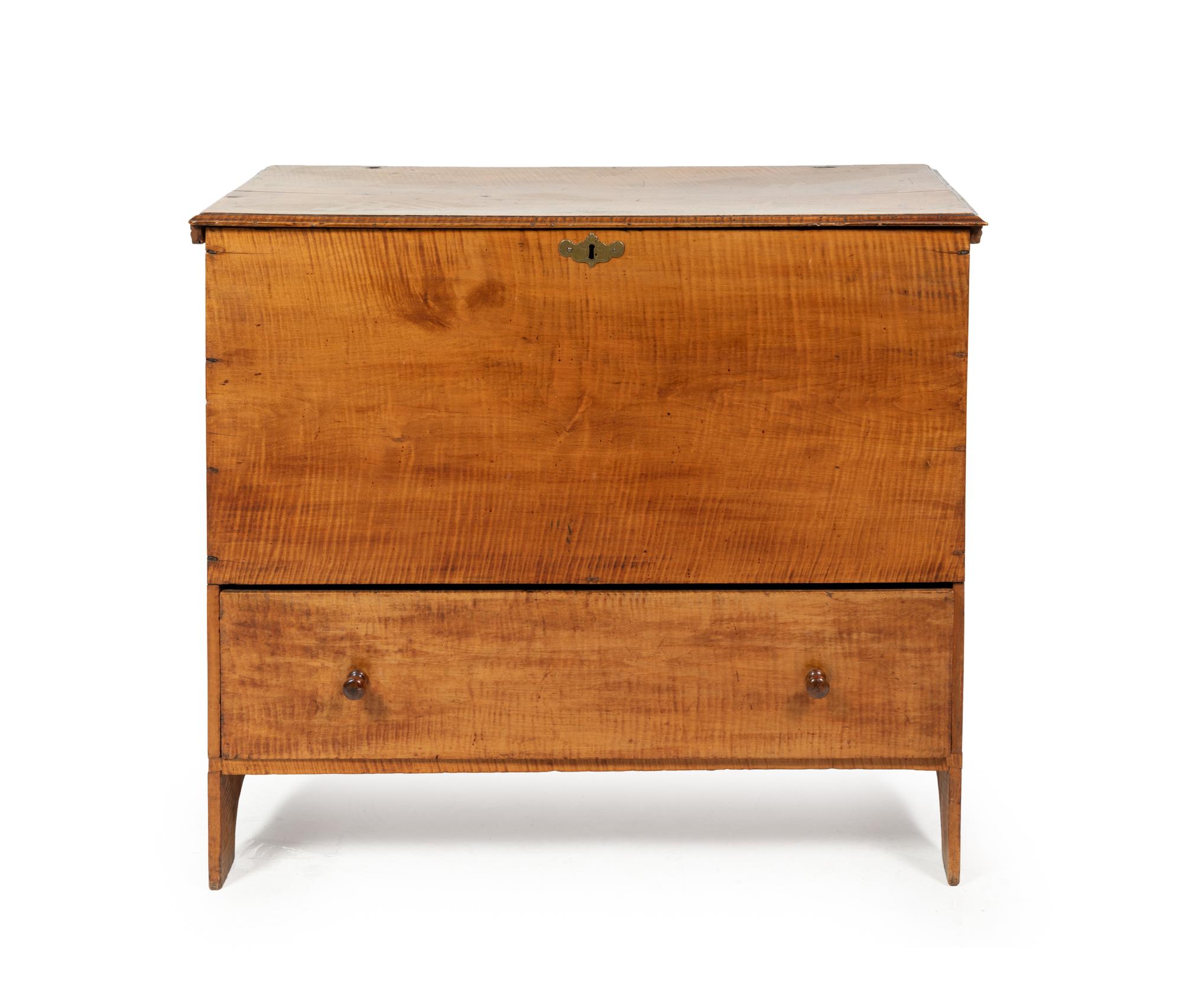 A Queen Anne Tiger Maple Blanket Chest