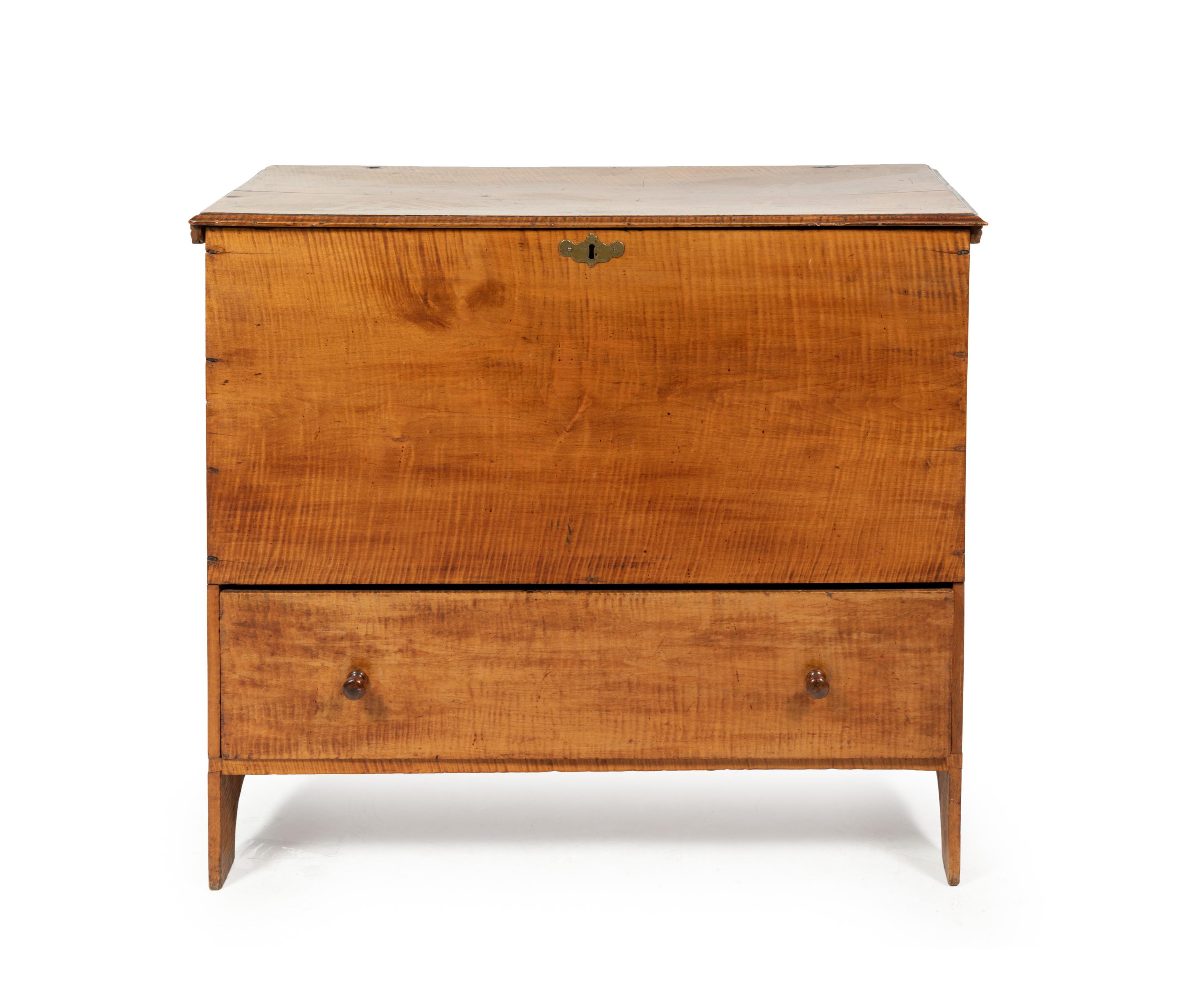 A Queen Anne Tiger Maple Blanket Chest