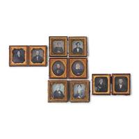 [Early Photography] Group of 19 Sixth Plate Daguerreotype Paired Portraits, All Couples
