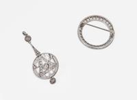 A Pair of Platinum and Diamond Jewelry