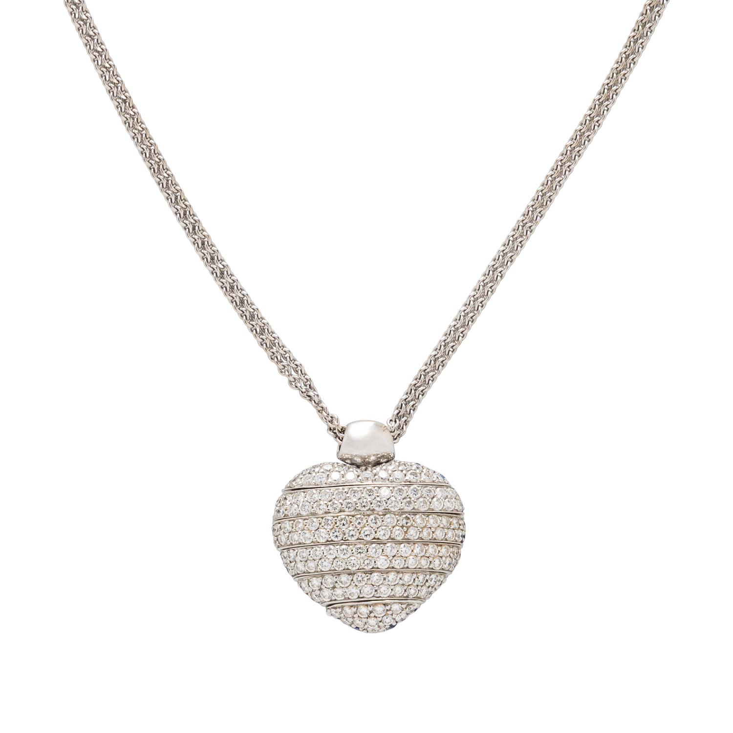 CRIVELLI, SAPPHIRE AND DIAMOND ADJUSTABLE HEART PENDANT