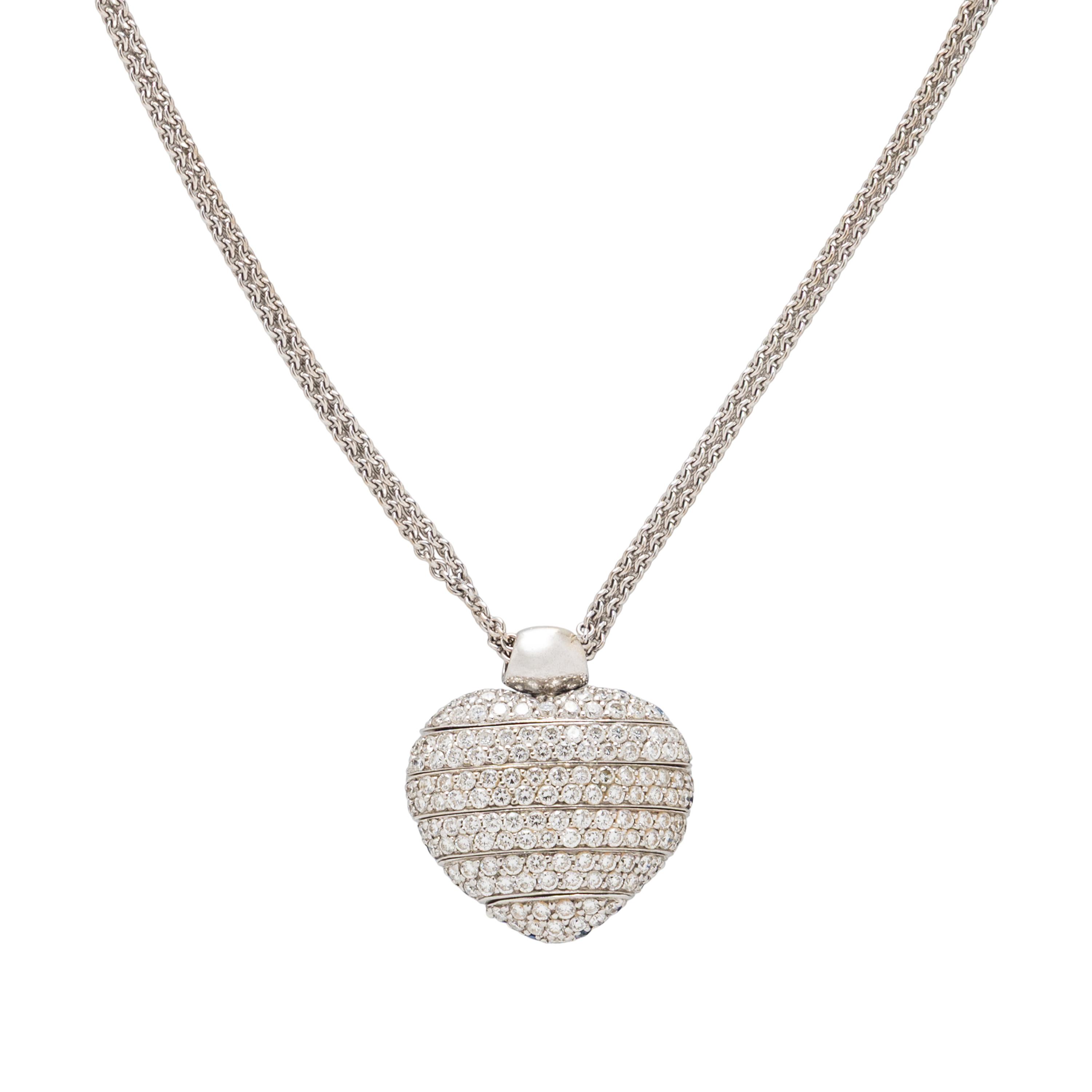 CRIVELLI, SAPPHIRE AND DIAMOND ADJUSTABLE HEART PENDANT