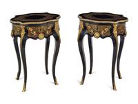 A Pair of Napoleon III Style Boulle Marquetry Tables