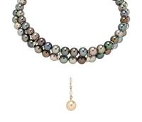 MIKIMOTO, DOUBLE STRAND CULTURED PEARL CHOKER WITH PEARL DROP