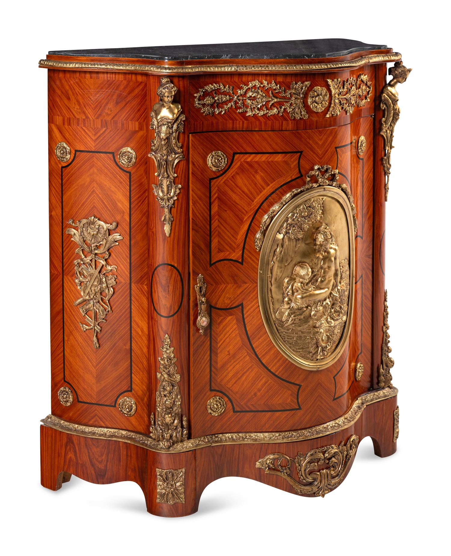 A Napoleon III Style Gilt Bronze Mounted Console Cabinet
