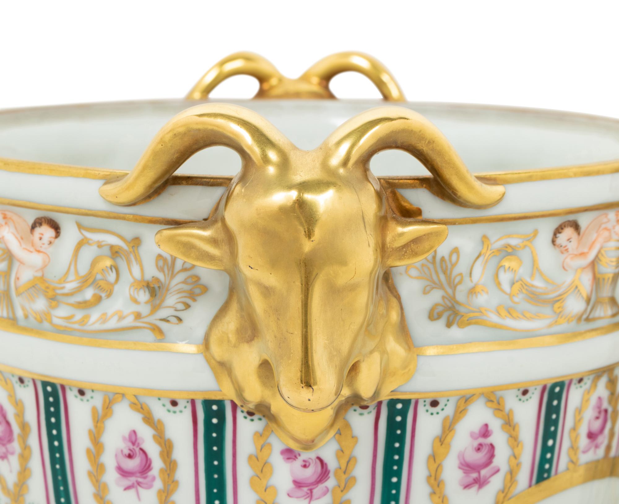 A Pair of Dresden Porcelain Cache Pots