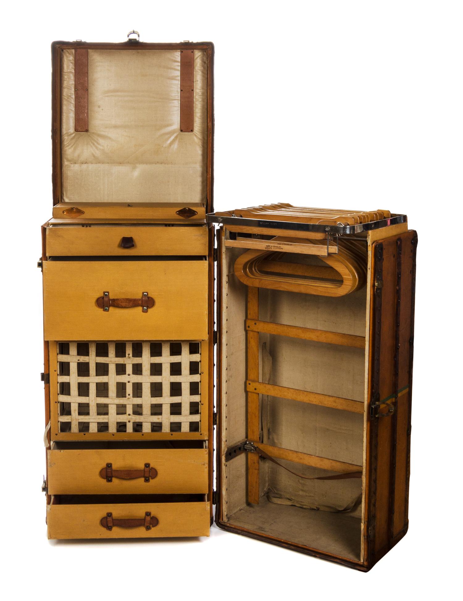 A Rare Louis Vuitton Vuittonite Leather Steamer Trunk, 44 x 22 x 22 inches.