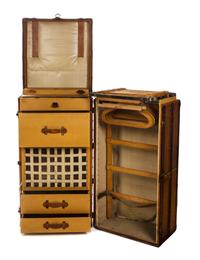 A Rare Louis Vuitton Vuittonite Leather Steamer Trunk, 44 x 22 x 22 inches.
