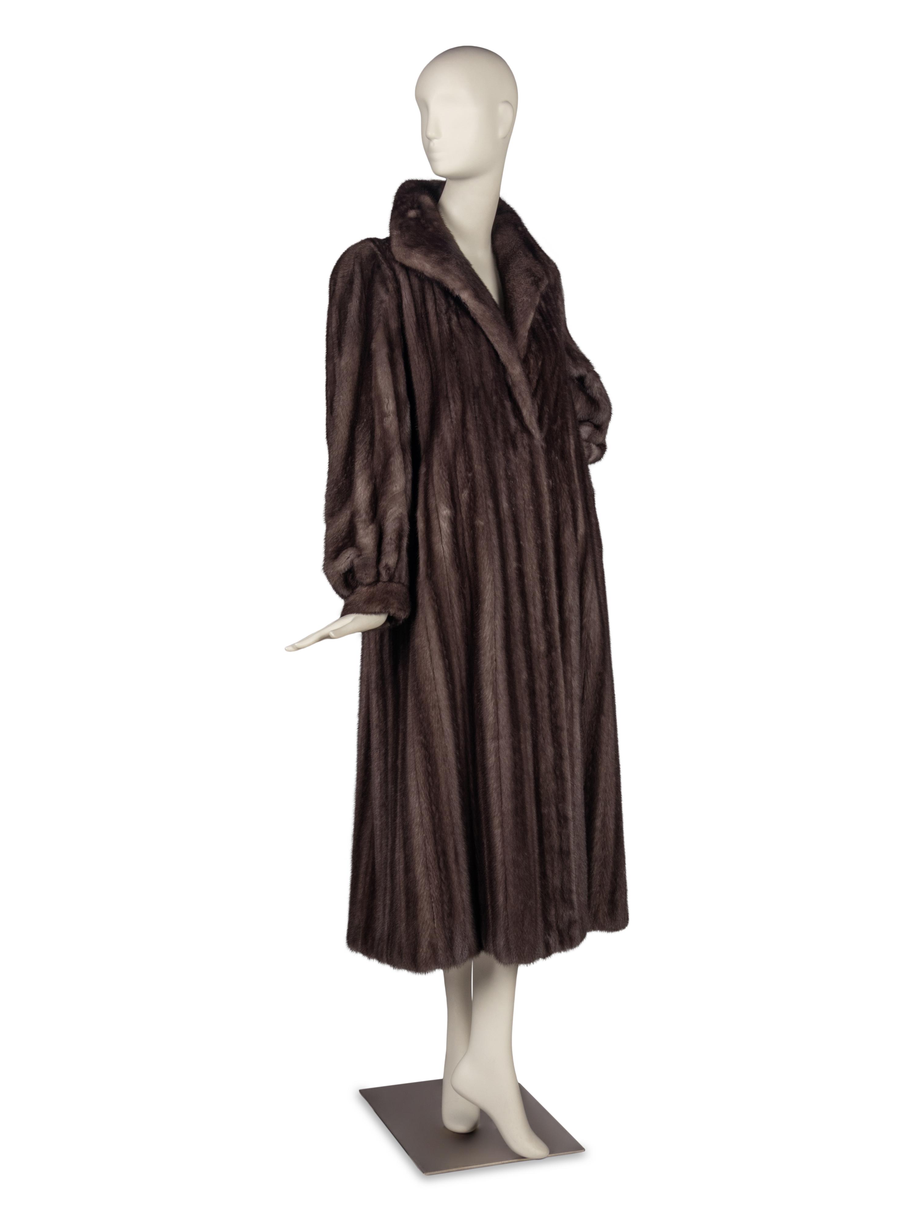 Birger Christensen Blue Iris Mink Fur Coat
