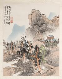 Three Chinese Prints Depicting Landscape 精印書畫立軸三幅