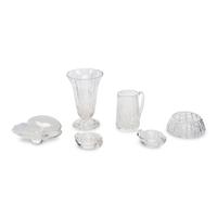 A Collection of Cut Glass and Molded Glass Serving Articles