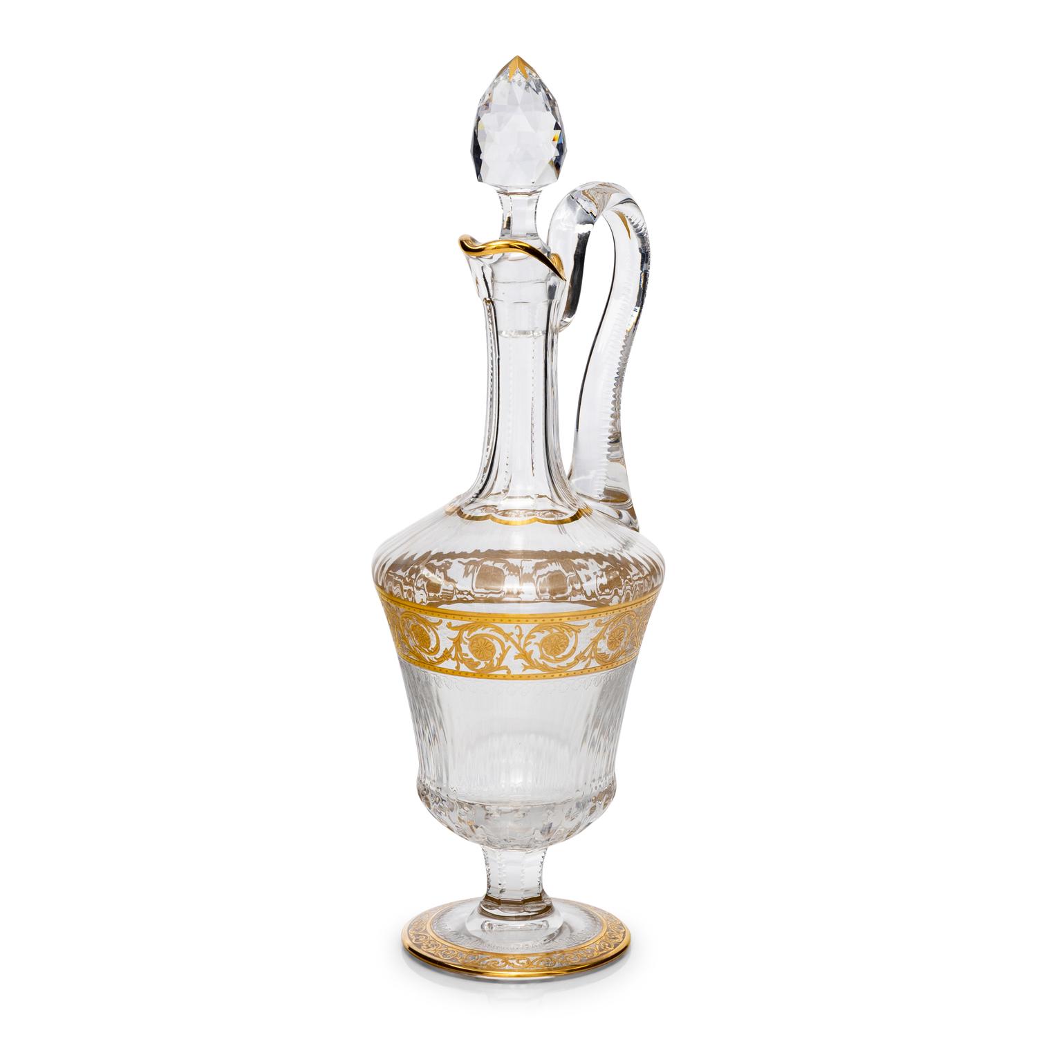 A Saint-Louis Thistle Gilt Decorated Wine Ewer