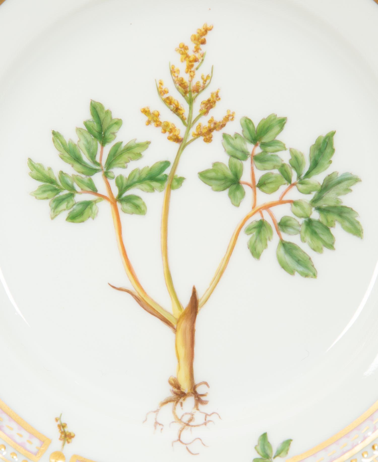 Fourteen Royal Copenhagen Flora Danica Porcelain Bread Plates