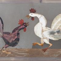 Untitled (Roosters Fighting)