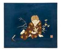 A Japanese Lacquered Wood Inlaid Plaque Height 16 x width 19 inches. — ISHIMURA HIROAKI, MEIJI PERIOD