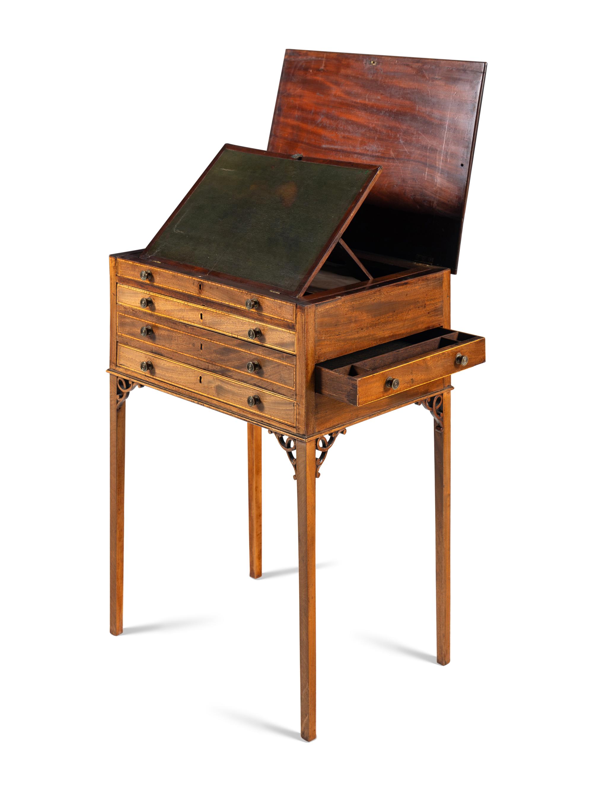 A George III Inlaid Mahogany Writing Desk