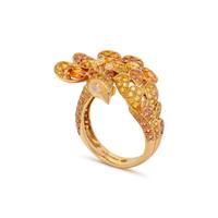BOUCHERON, YELLOW AND ORANGE SAPPHIRE, AND DIAMOND 'HÉRA' RING