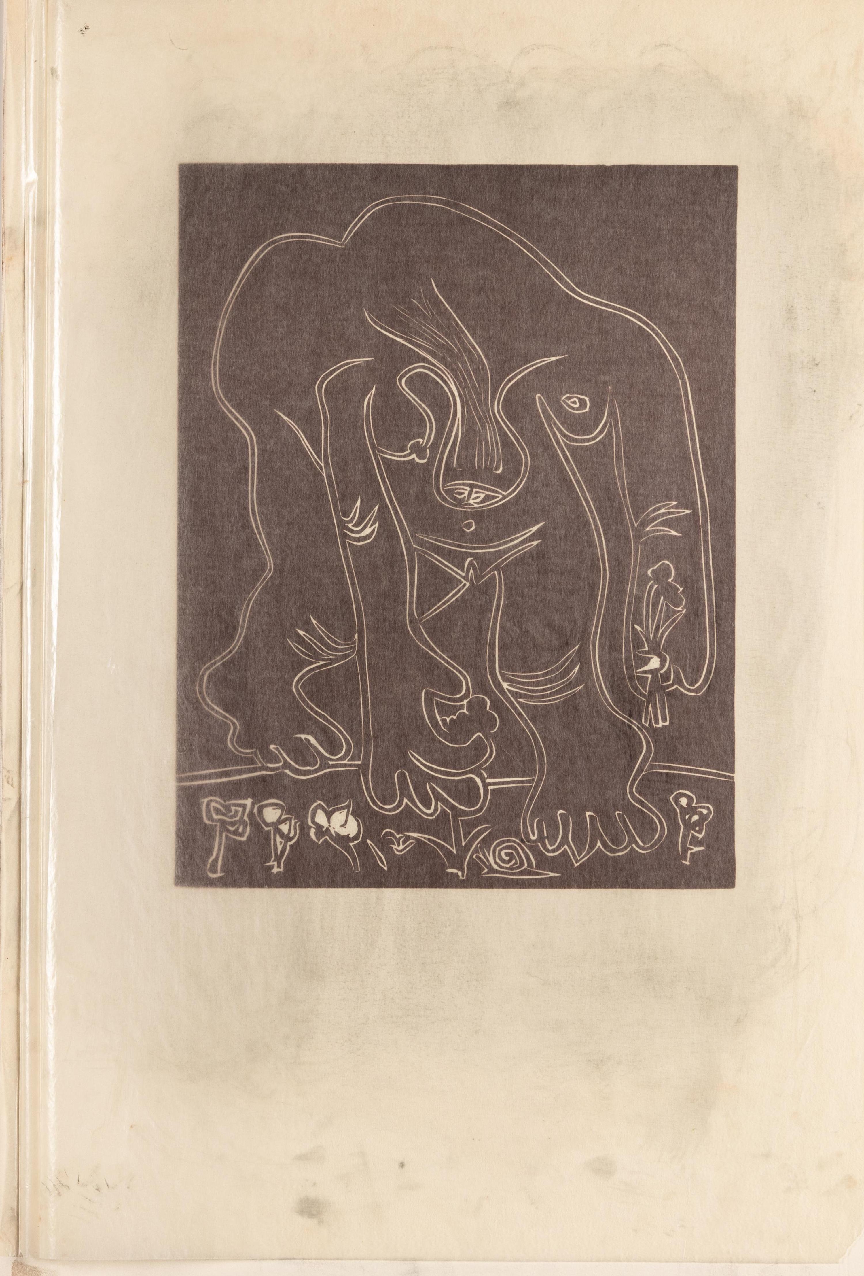 Femme Nue Cueillant des Fleurs (first and third state)