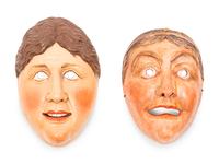 A Group of Continental Carved Wood Opera Masks