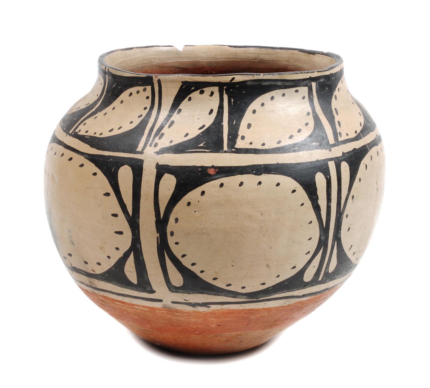 Santo Domingo Polychrome Olla Height 9 1/2 x diameter 9 1/2 inches