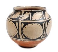 Santo Domingo Polychrome Olla Height 9 1/2 x diameter 9 1/2 inches