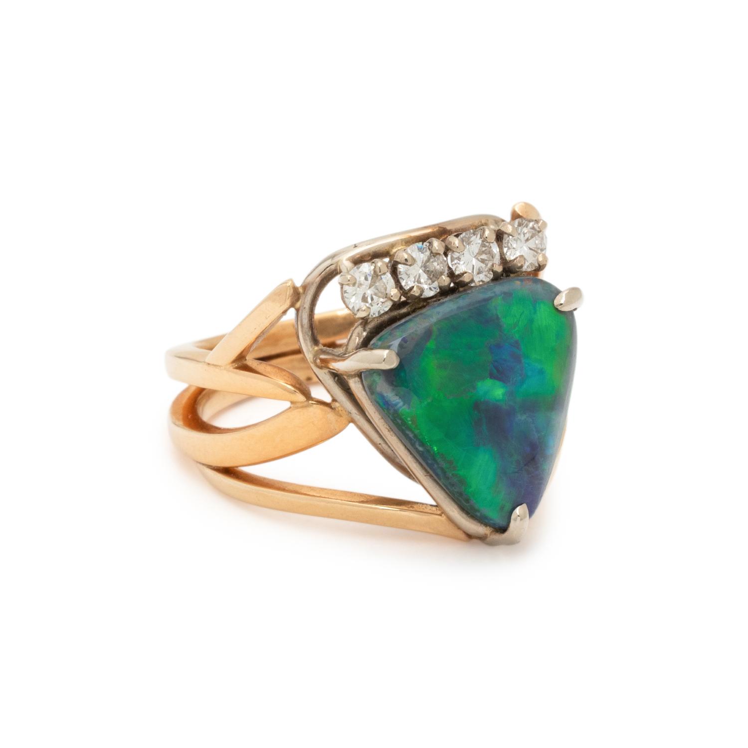 OPAL AND DIAMOND RING