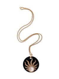 CHOPARD, ONYX AND DIAMOND 'HAPPY SUN' PENDANT/NECKLACE