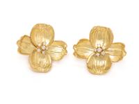 TIFFANY & CO., DIAMOND DOGWOOD FLOWER EARCLIPS