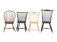 An Assembled Group of Four Windsor Chairs